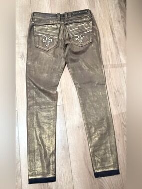 Rock Revival Amelia Jeans Metallic Bronze Skinny NWOT